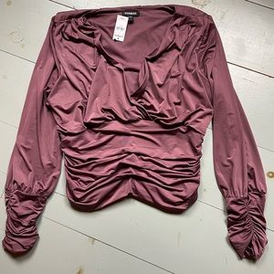 Express scrunch Silk Pink Top NWT Large